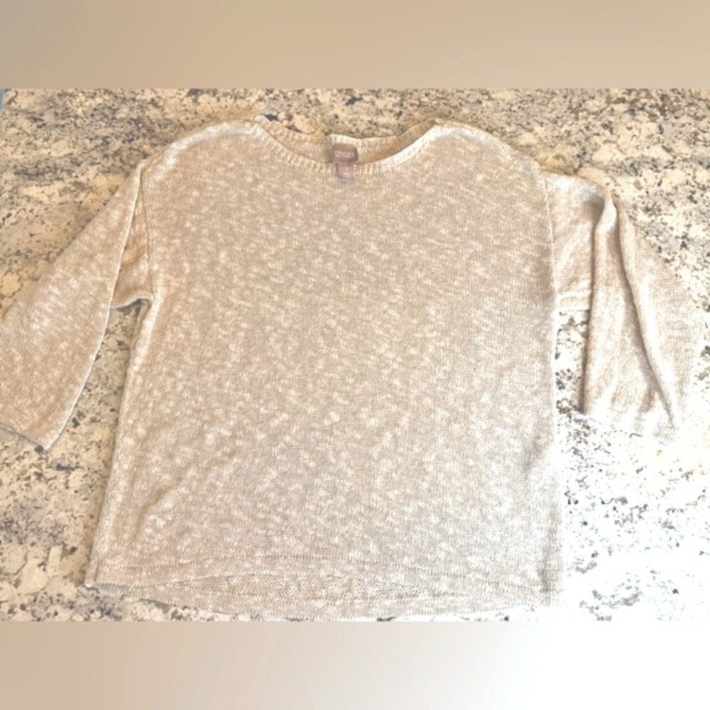Chico's Cream Crew Neck Sweater